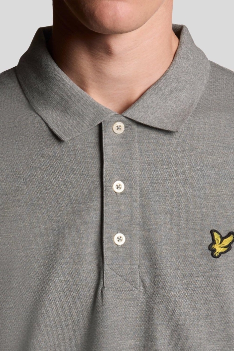 Lyle & Scott grijze heren polo | Close up