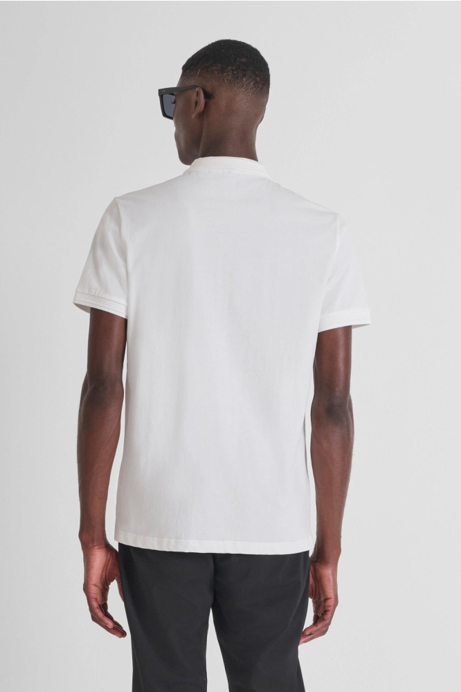 Antony Morato witte heren polo | Model achteraanzicht