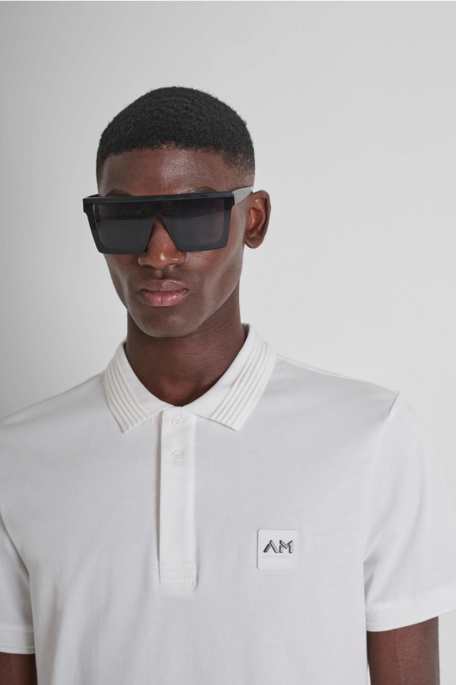 Antony Morato witte heren polo | Close up