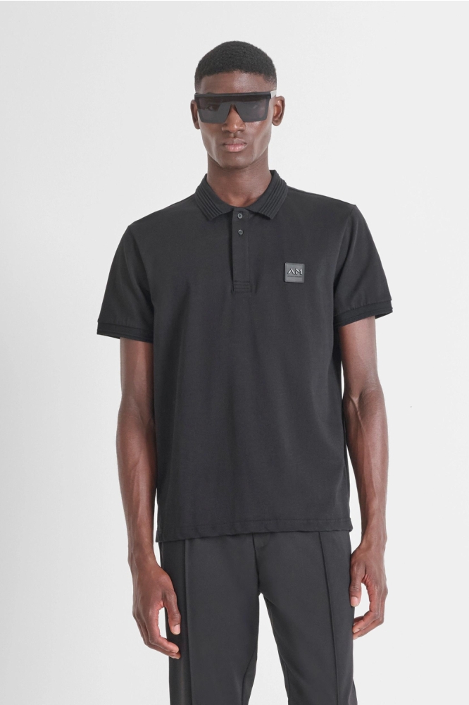 Antony Morato zwarte heren polo | Model vooraanzicht