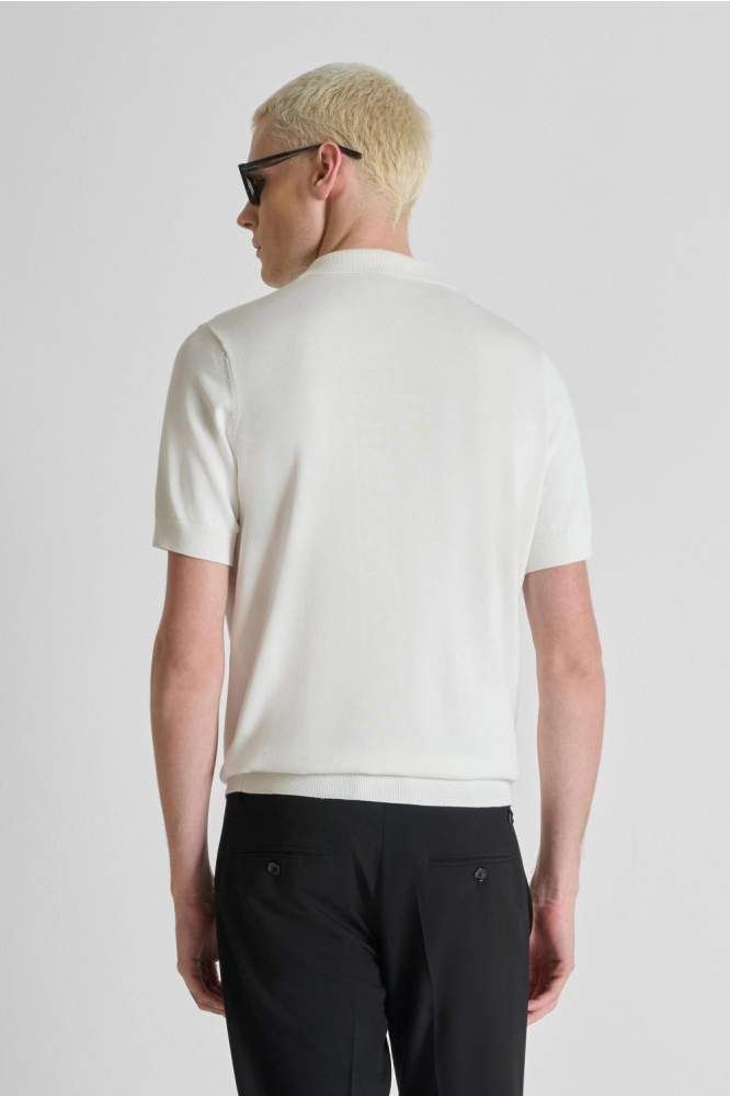 Antony Morato witte heren polo | Model achteraanzicht