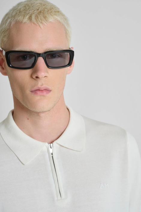 Antony Morato witte heren polo | Close up