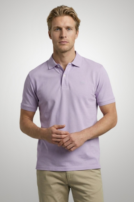 McGregor paarse heren polo | Model vooraanzicht