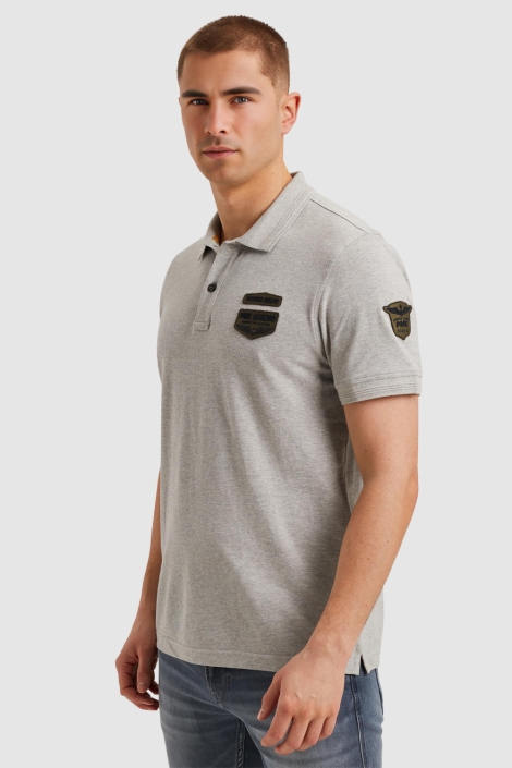 PME legend grijze heren polo | Model zijaanzicht