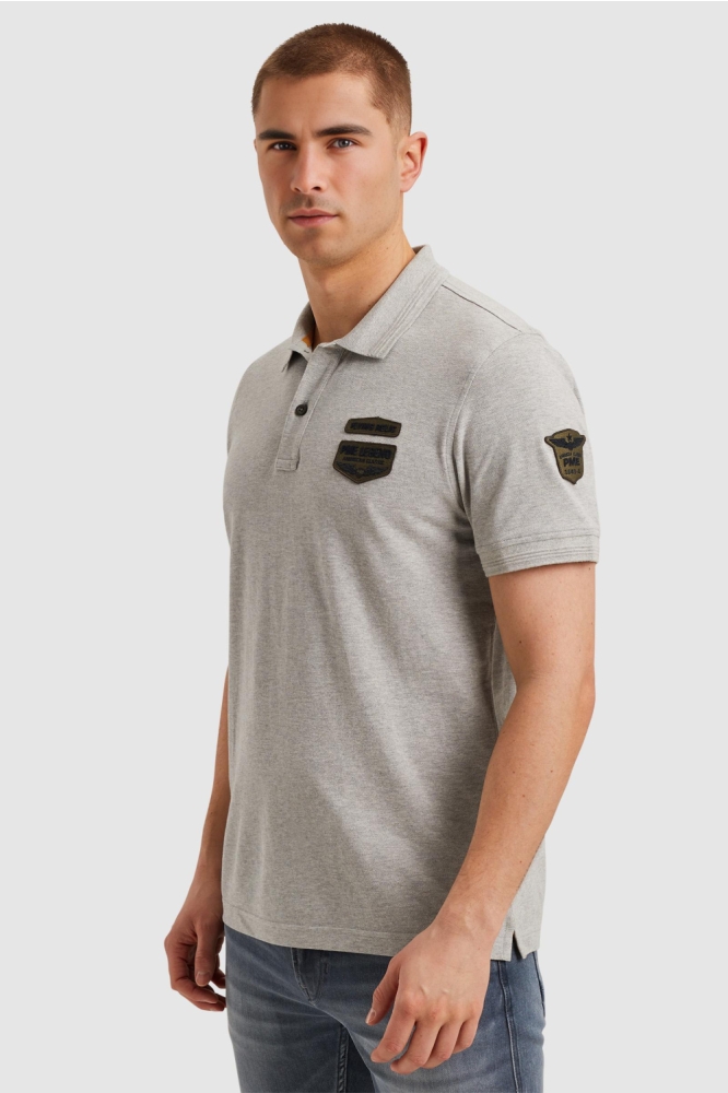 PME legend grijze heren polo | Model zijaanzicht