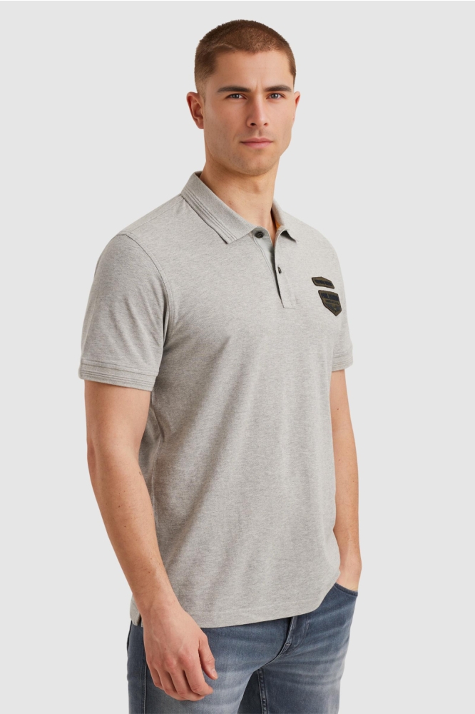 PME legend grijze heren polo | Model vooraanzicht