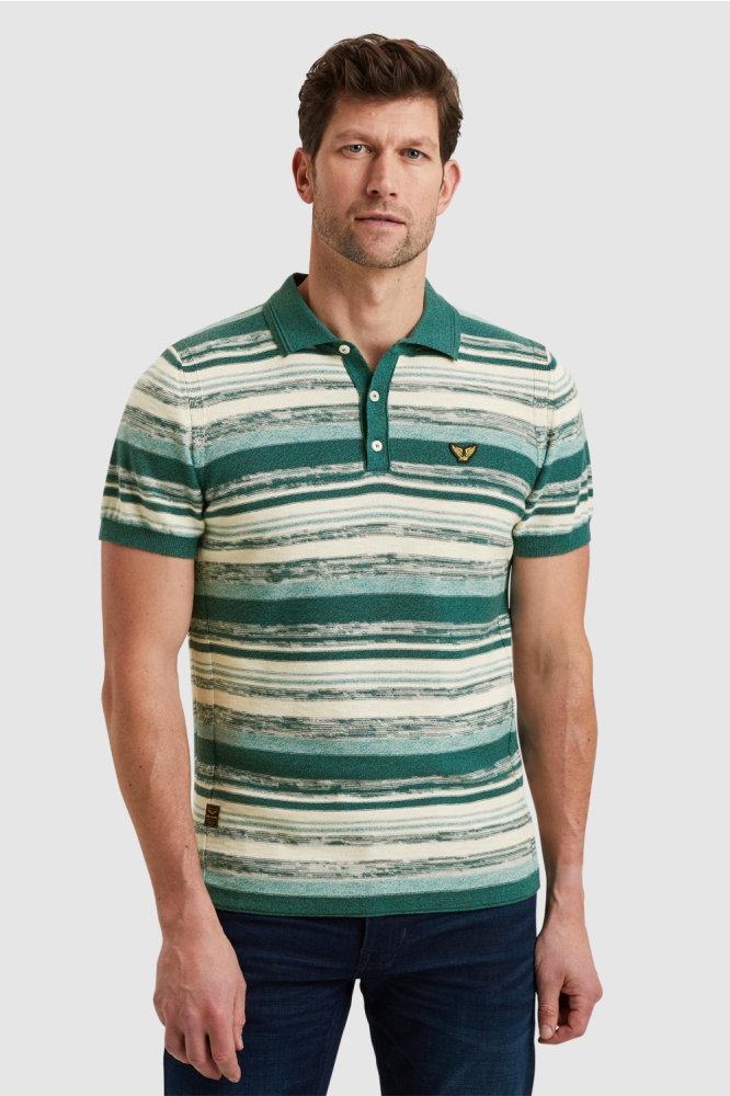 PME legend groene heren polo | Model vooraanzicht