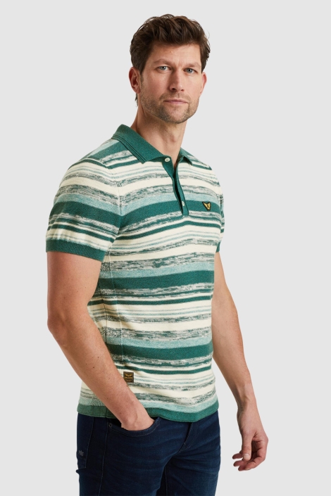 PME legend groene heren polo | Model zijaanzicht
