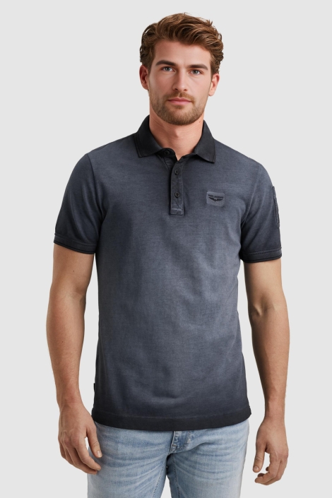 PME legend blauwe heren polo | Model vooraanzicht
