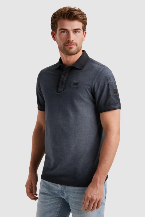 PME legend blauwe heren polo | Model zijaanzicht
