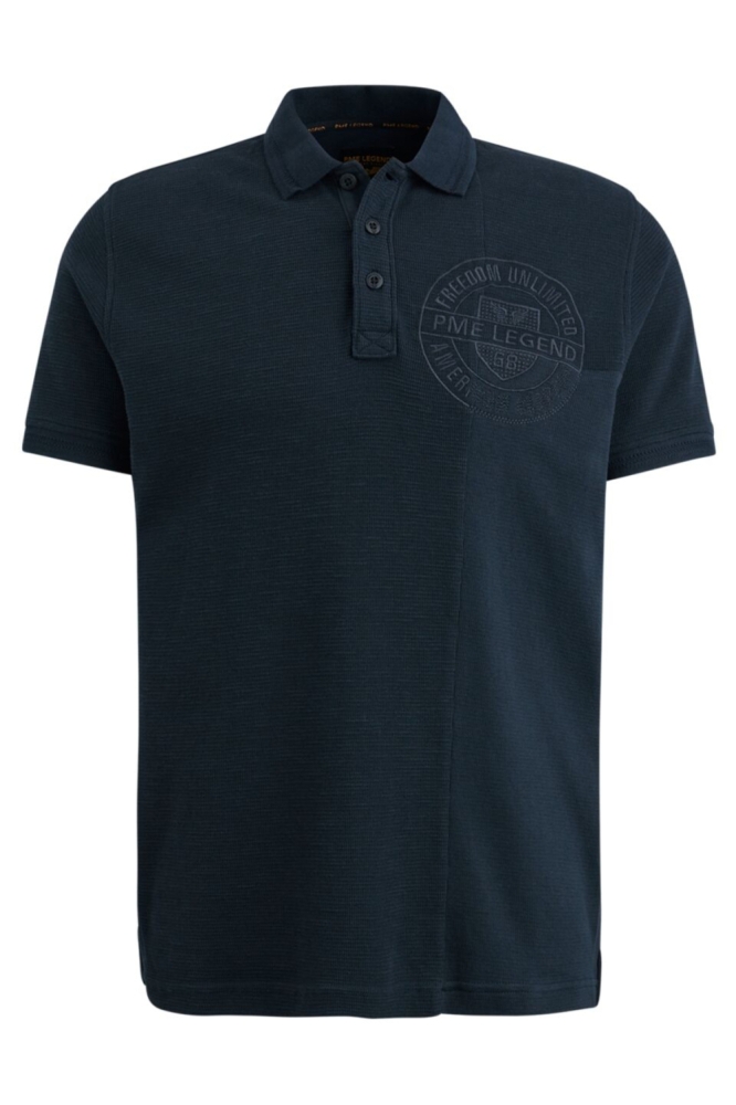 PME legend blauwe heren polo | Vooraanzicht