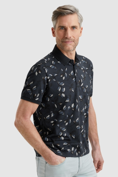 Vanguard blauwe heren polo | Model zijaanzicht