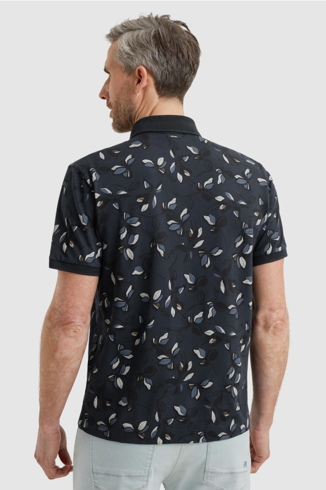 Vanguard blauwe heren polo | Model achteraanzicht