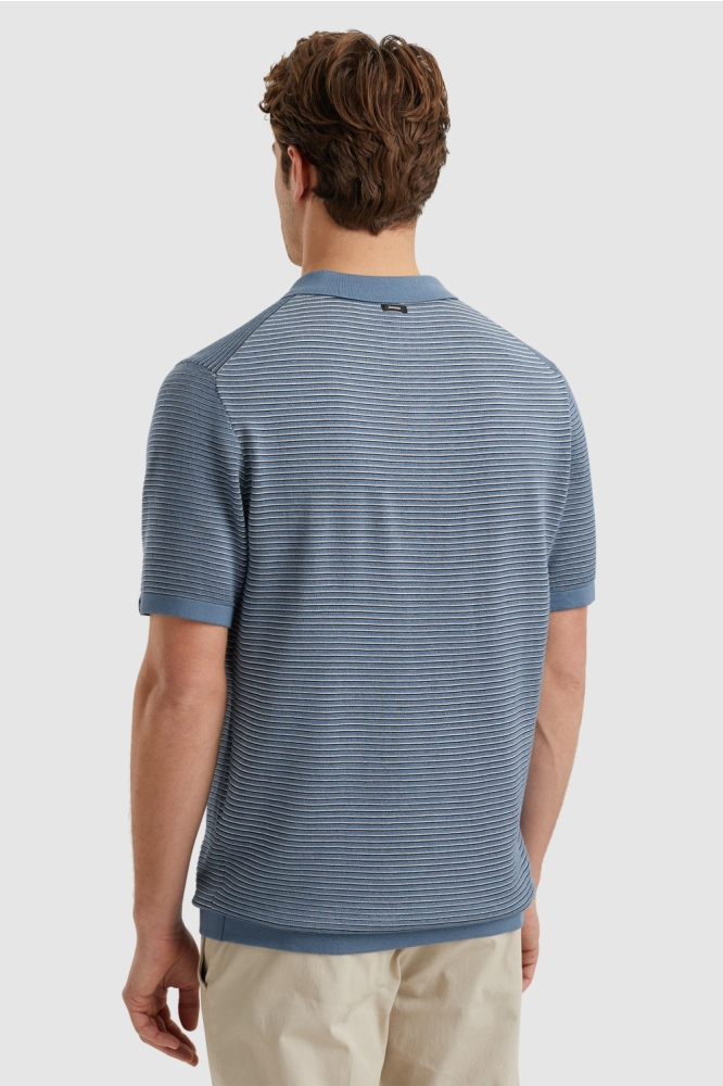 Vanguard blauwe heren polo | Model achteraanzicht