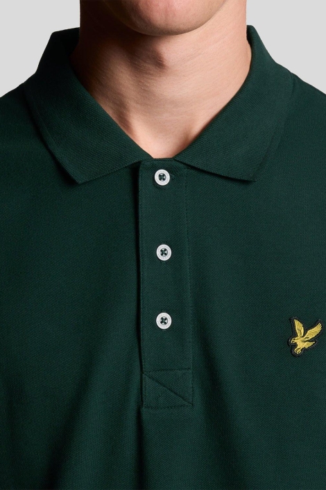 Lyle & Scott groene heren polo | Close up