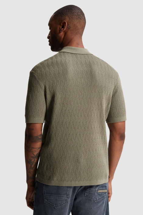 Cast Iron groene heren polo | Model achteraanzicht