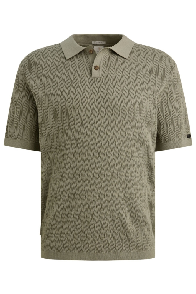Cast Iron groene heren polo | Vooraanzicht