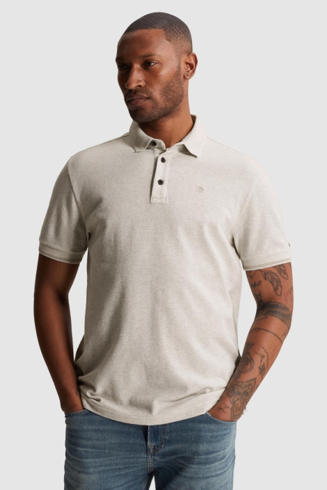 Cast Iron grijze heren polo | Model vooraanzicht