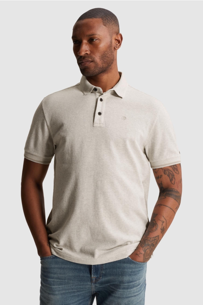 Cast Iron grijze heren polo | Model vooraanzicht