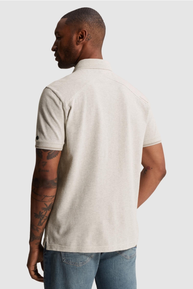 Cast Iron grijze heren polo | Model achteraanzicht
