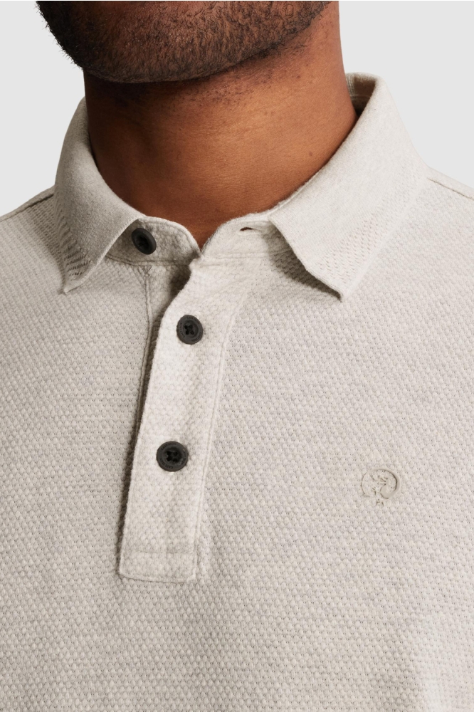 Cast Iron grijze heren polo | Close up