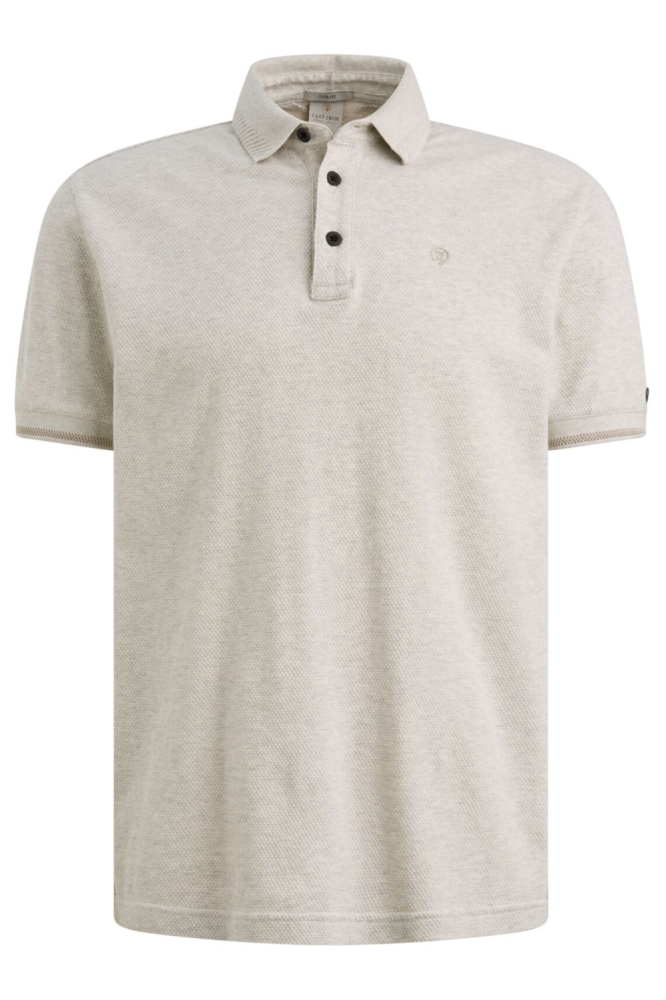 Cast Iron grijze heren polo | Vooraanzicht