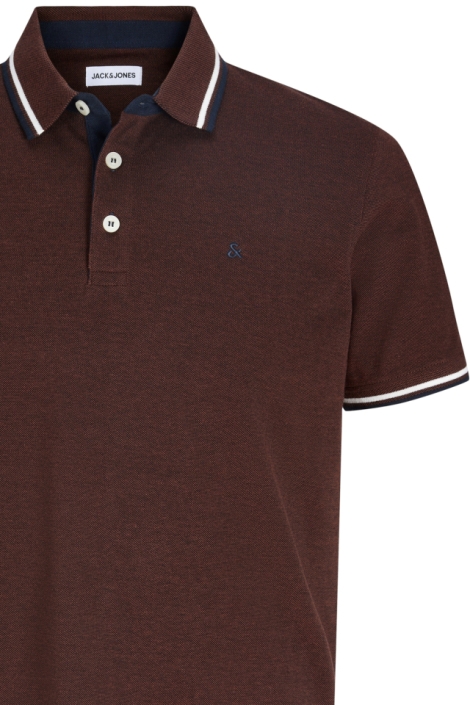 Jack & Jones bordeaux heren polo | Close up