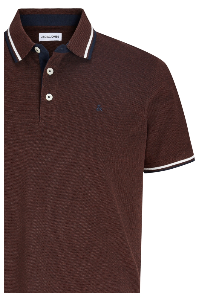 Jack & Jones bordeaux heren polo | Close up