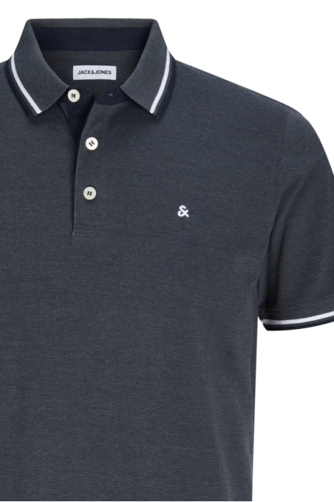Jack & Jones grijze heren polo | Close up