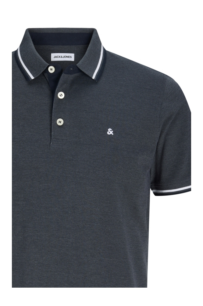 Jack & Jones grijze heren polo | Close up