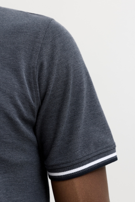 Jack & Jones grijze heren polo | Close up
