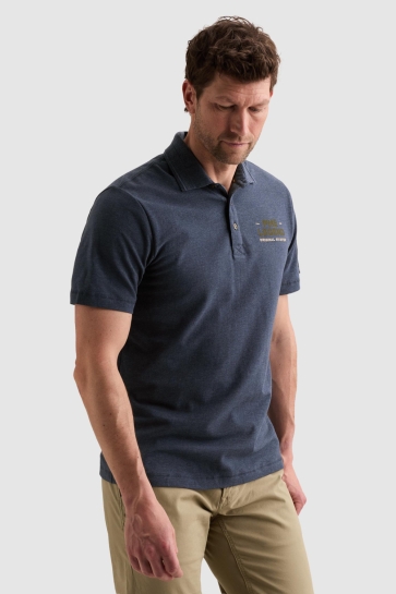 PME legend short sleeve polo pique melange Blauw