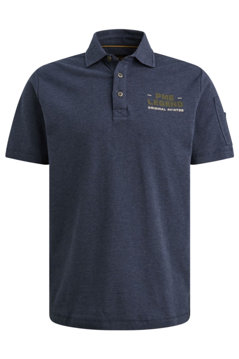 PME legend blauwe heren polo | Vooraanzicht