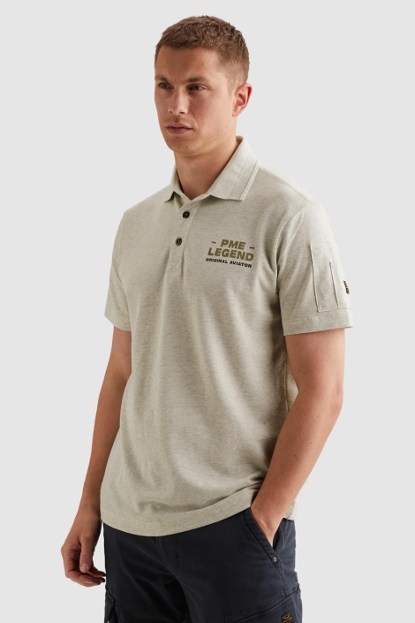 PME legend grijze heren polo | Model vooraanzicht