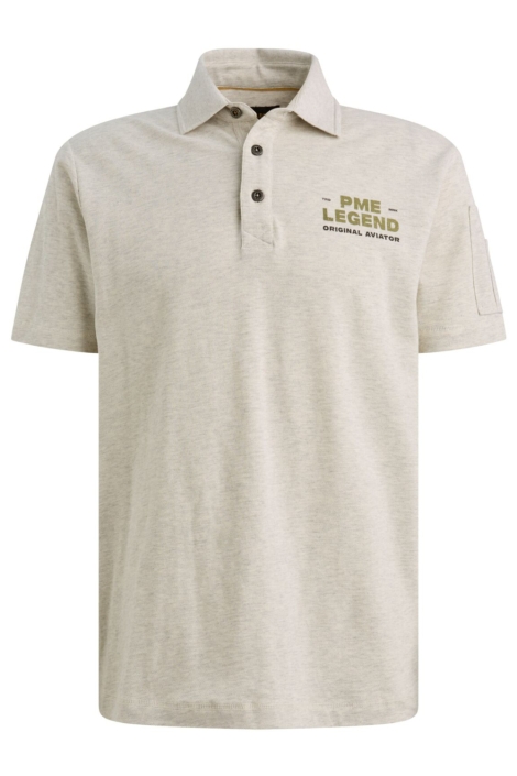 PME legend grijze heren polo | Vooraanzicht