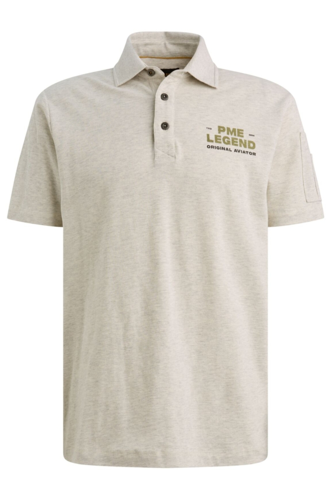 PME legend grijze heren polo | Vooraanzicht
