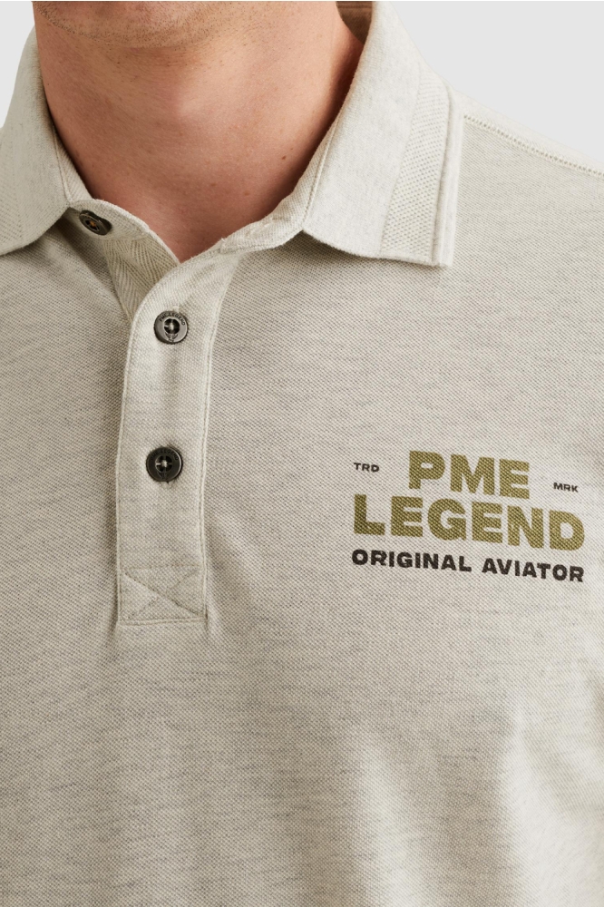 PME legend grijze heren polo | Close up