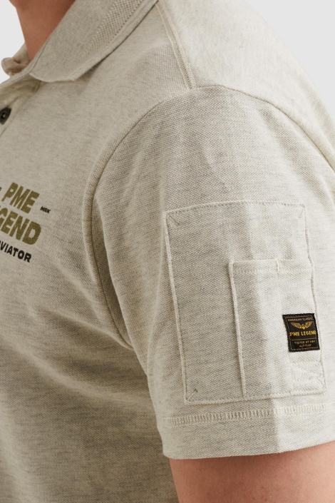 PME legend grijze heren polo | Close up