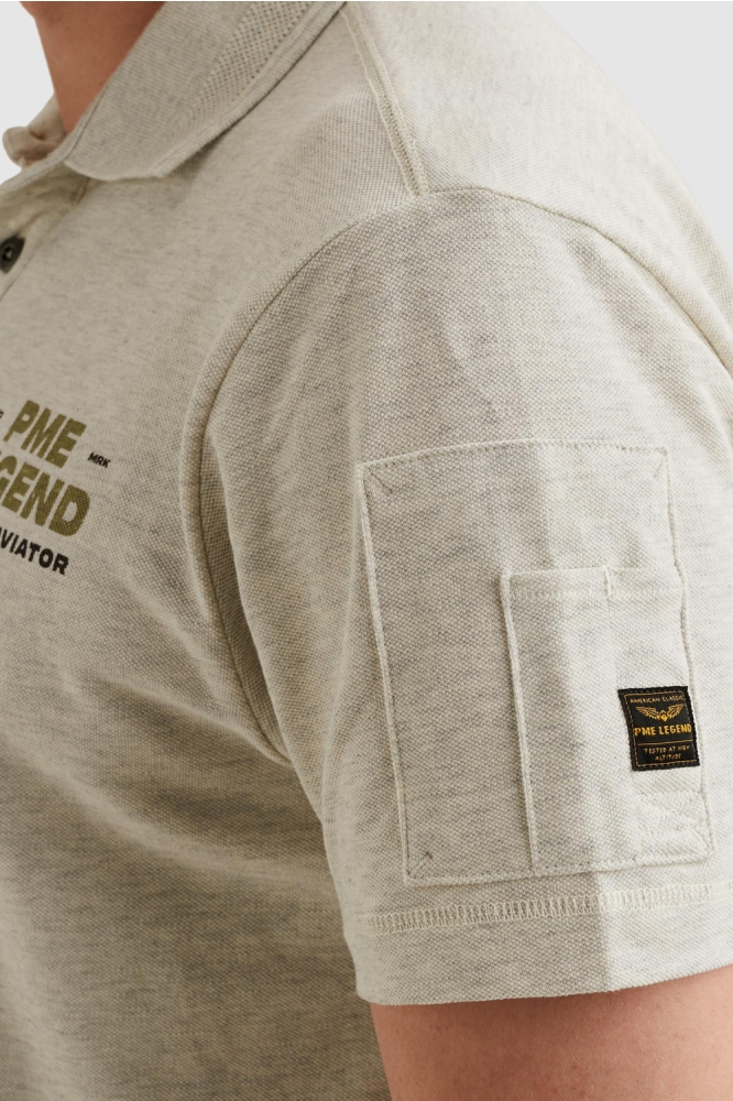 PME legend grijze heren polo | Close up