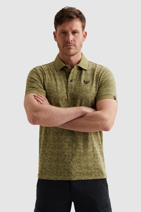 PME legend groene heren polo | Model vooraanzicht