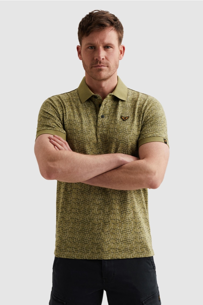 PME legend groene heren polo | Model vooraanzicht