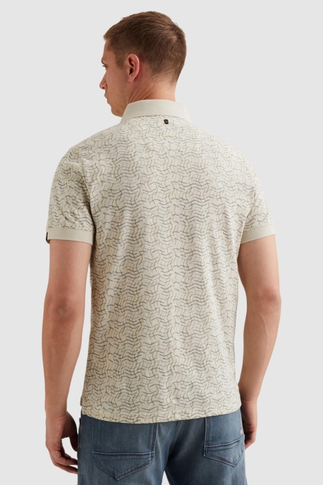 PME legend beige heren polo | Model achteraanzicht