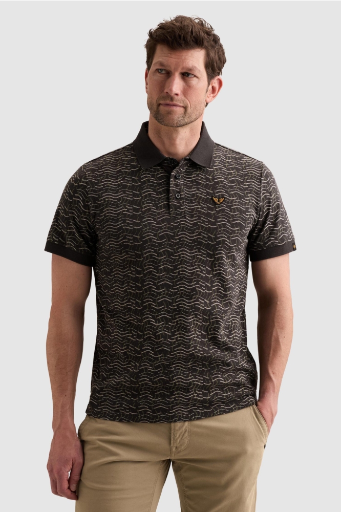 PME legend blauwe heren polo | Model vooraanzicht