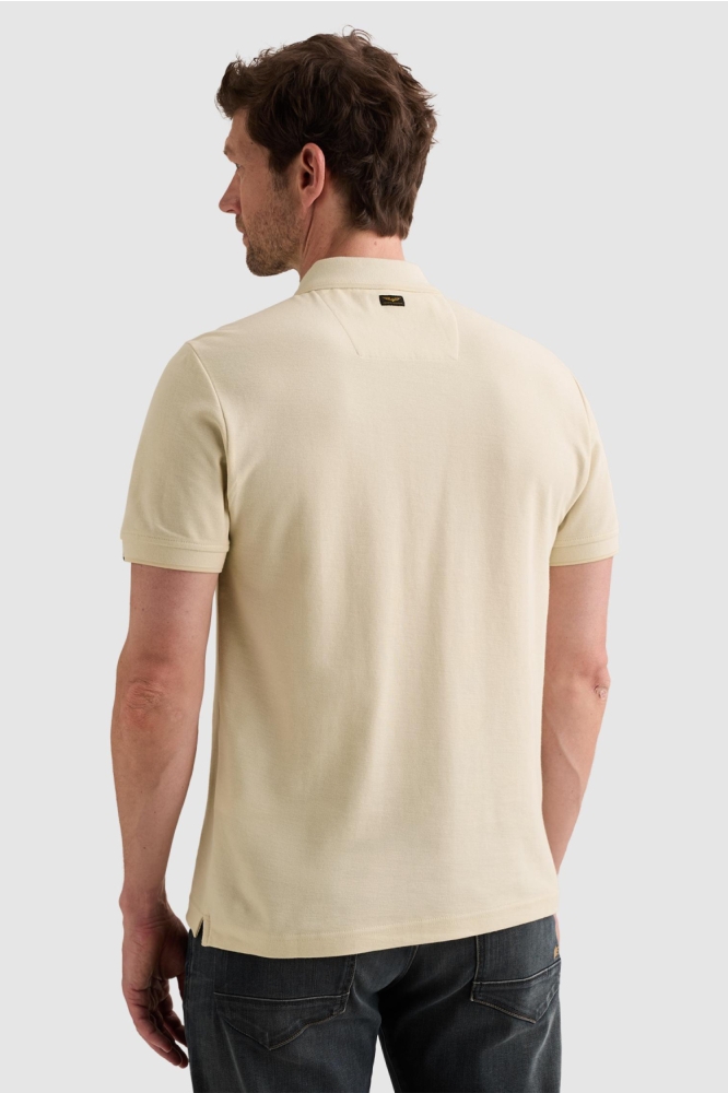 PME legend beige heren polo | Model achteraanzicht