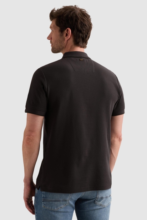 PME legend blauwe heren polo | Model achteraanzicht