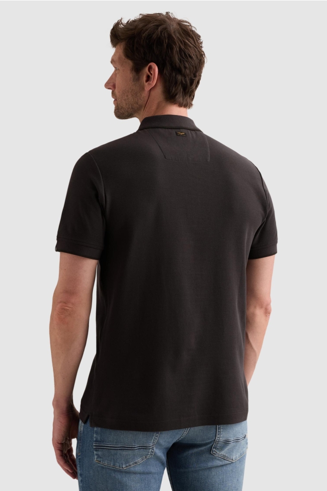 PME legend blauwe heren polo | Model achteraanzicht