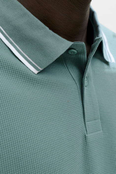 Jack & Jones blauwe heren polo | Close up