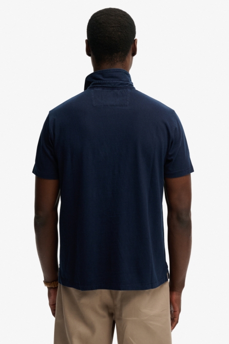 Superdry blauwe heren polo | Model achteraanzicht