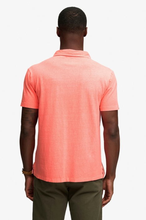 Superdry oranje heren polo | Model achteraanzicht