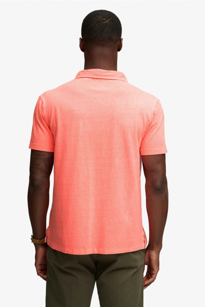 Superdry oranje heren polo | Model achteraanzicht